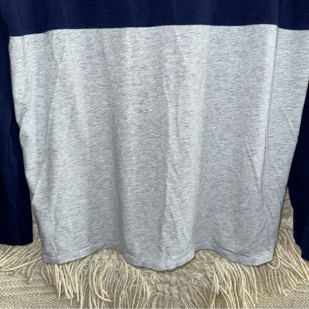 LILLY PULITZER gray and blue Palm Beach long sleeve Finn spirit jersey tee S - Picture 6 of 10